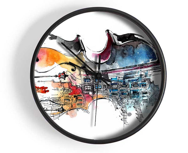 Double Bass In The Music Clock - Wallart-Direct UK