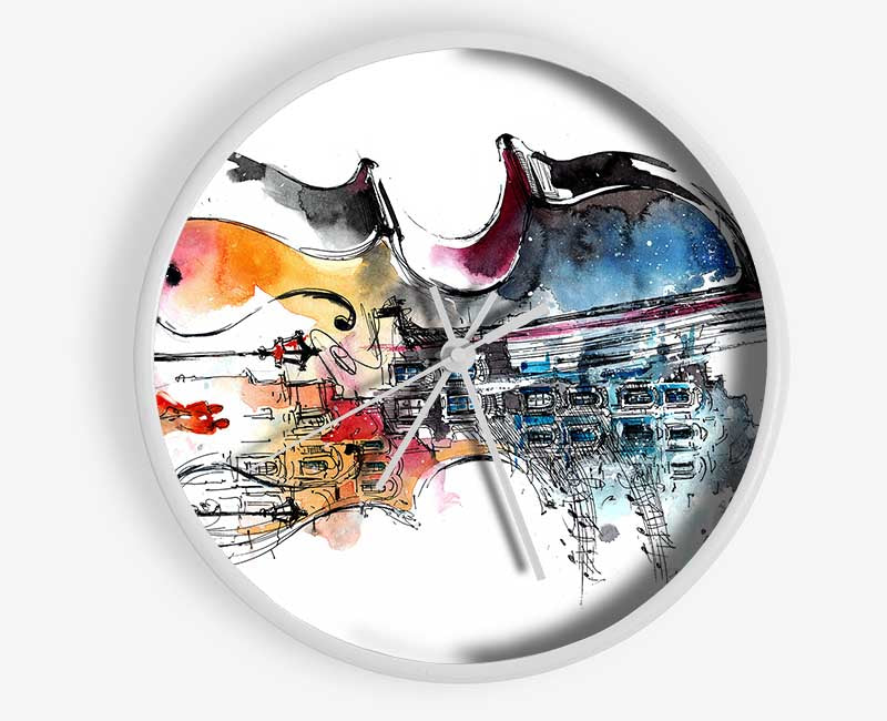 Double Bass In The Music Clock - Wallart-Direct UK