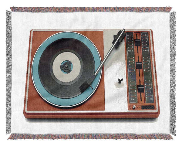 Retro Record Player 2 Woven Blanket