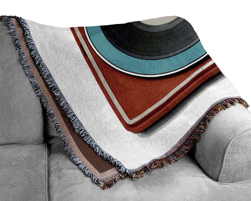 Retro Record Player 2 Woven Blanket