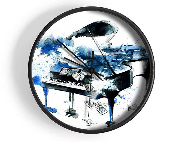 Piano Blues Clock - Wallart-Direct UK