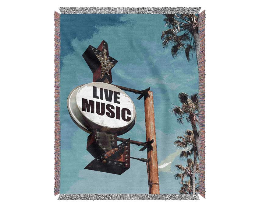 Live Music This Way Woven Blanket