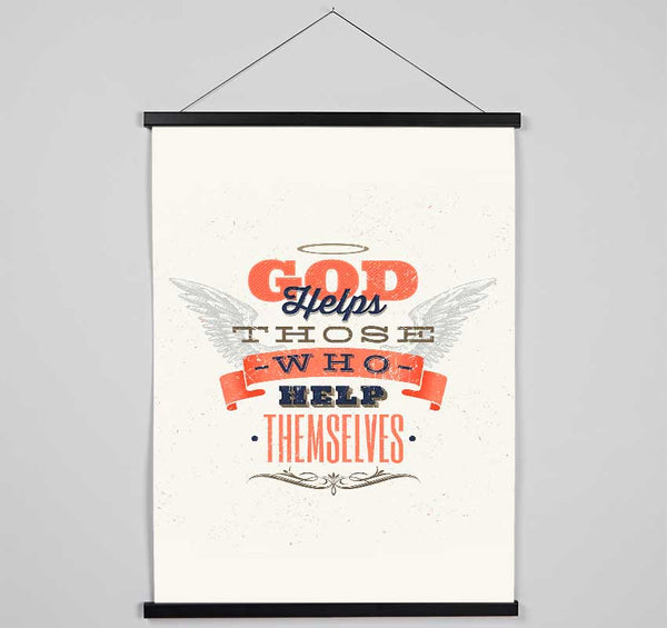 God Helps Those Who Hanging Poster - Wallart-Direct UK