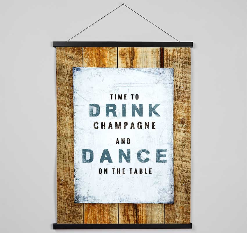 Time To Drink Champagne Hanging Poster - Wallart-Direct UK