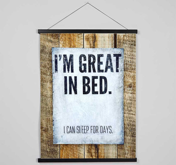 I'm Great In Bed Hanging Poster - Wallart-Direct UK