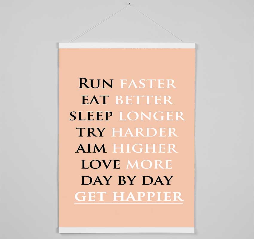 Get Happier Hanging Poster - Wallart-Direct UK