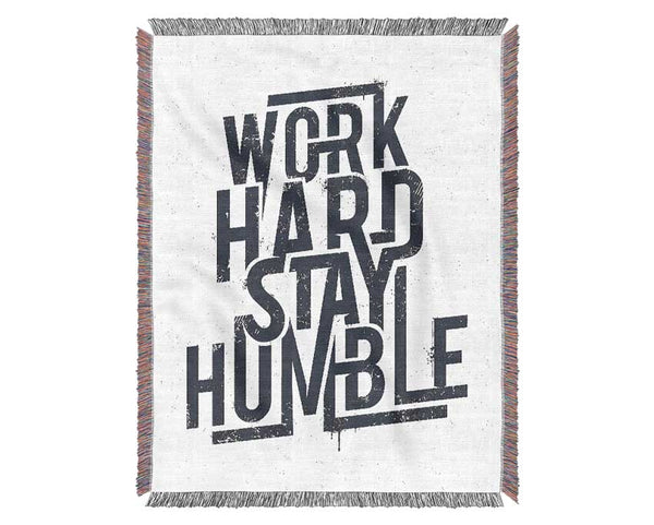 Work Hard Stay Humble Purple Woven Blanket