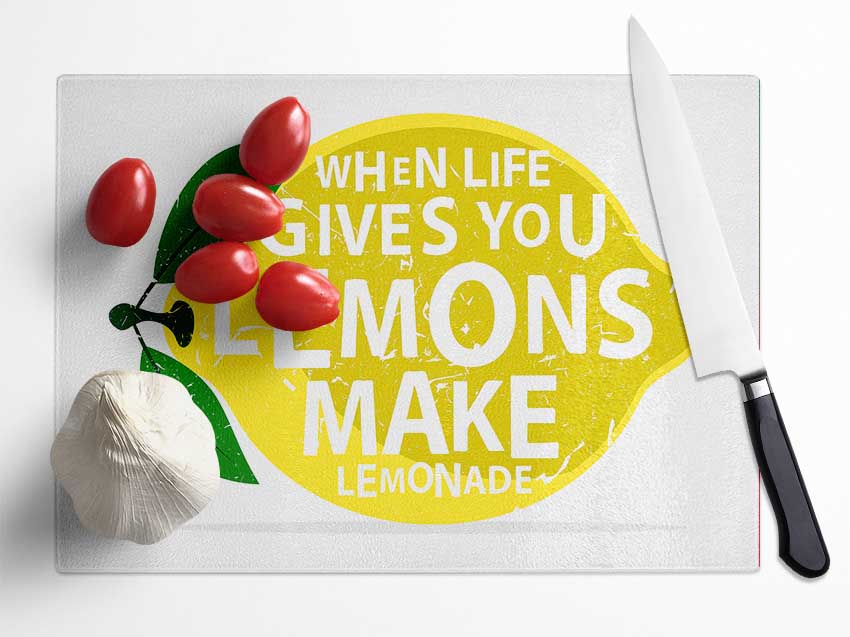 When Life Gives You Lemons 3 Glass Chopping Board