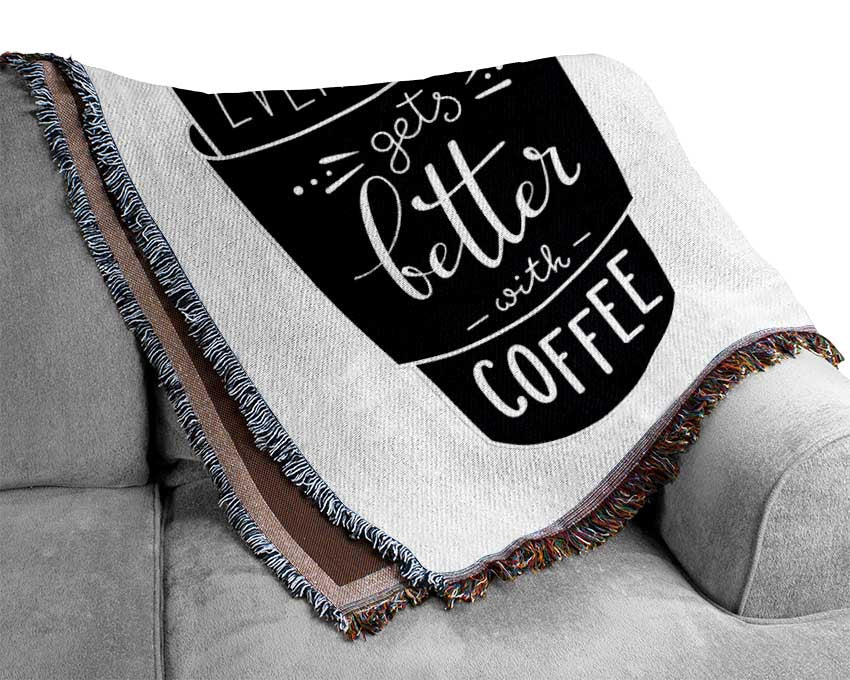 Coffee Love 1 Woven Blanket