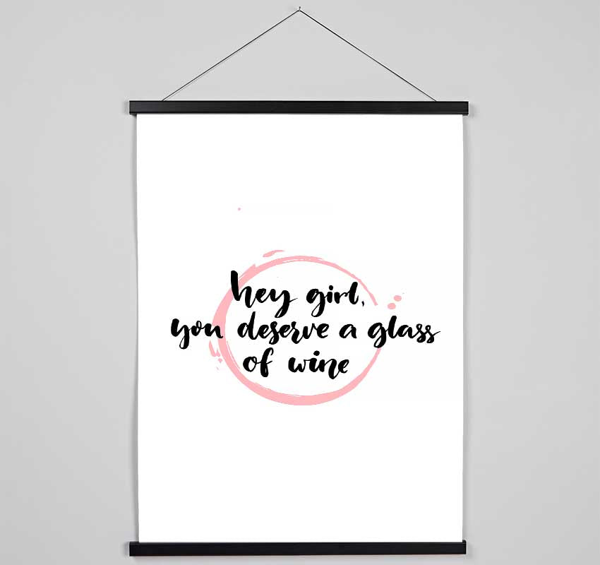 Hey Girl Wine Hanging Poster - Wallart-Direct UK