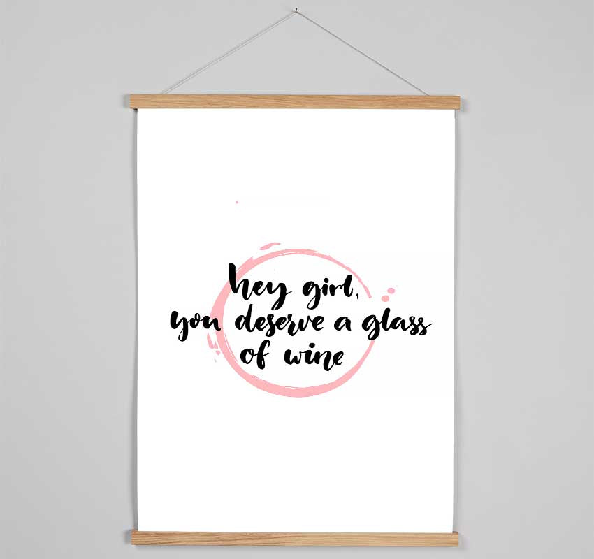 Hey Girl Wine Hanging Poster - Wallart-Direct UK