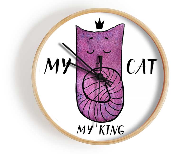 My Cat My King Clock - Wallart-Direct UK