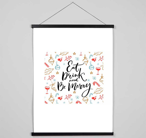 Eat Drink And Be Merry Hanging Poster - Wallart-Direct UK