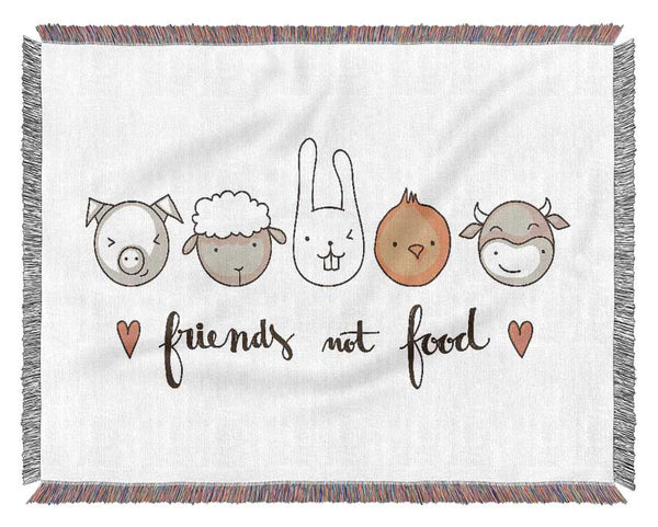 Friends Not Food Woven Blanket