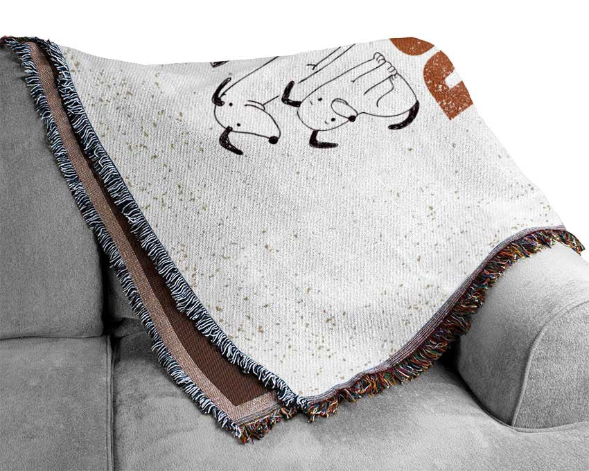 Dogs Leave Paw Prints Woven Blanket