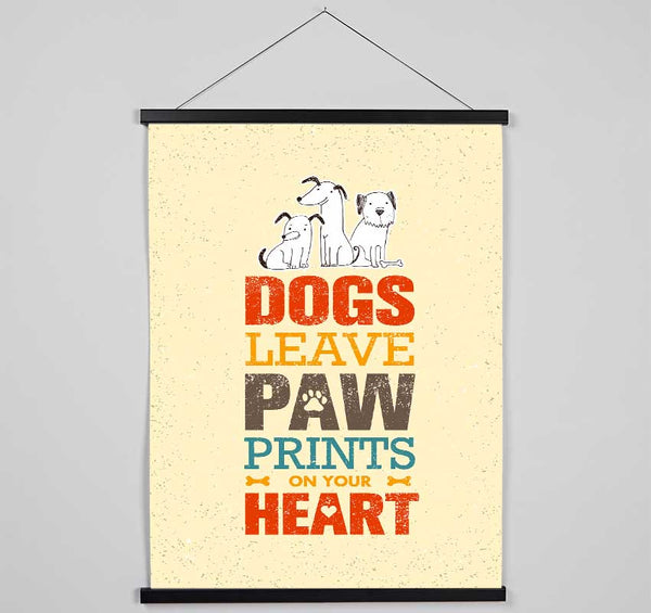 Dogs Leave Paw Prints Hanging Poster - Wallart-Direct UK