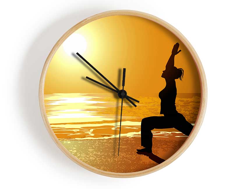 Yoga Sunset Clock - Wallart-Direct UK