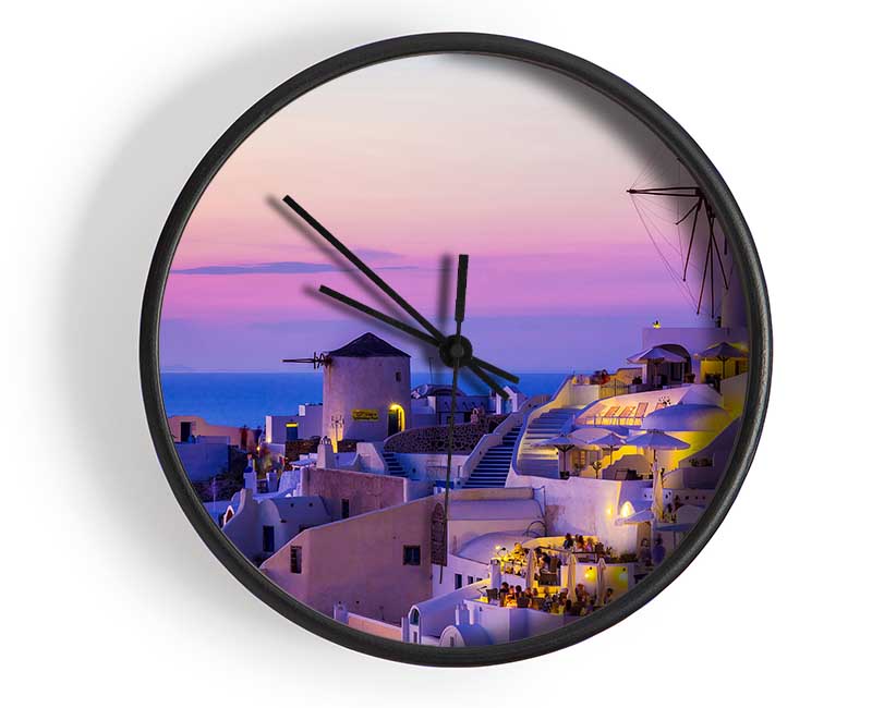 Greek Island Blues Clock - Wallart-Direct UK