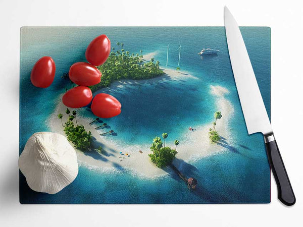 The Perfect Island Getaway Glass Chopping Board