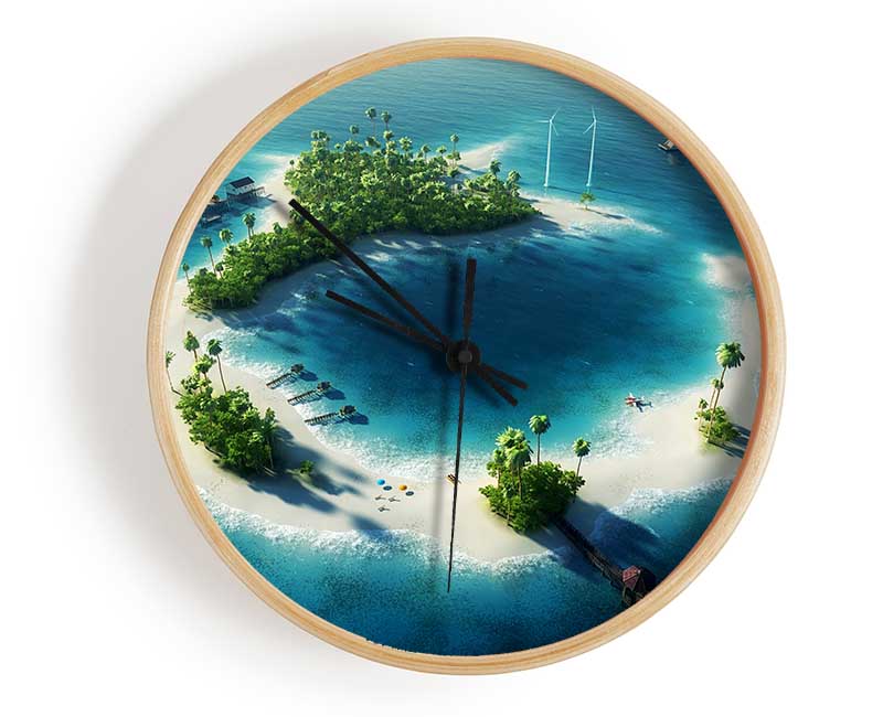 The Perfect Island Getaway Clock - Wallart-Direct UK