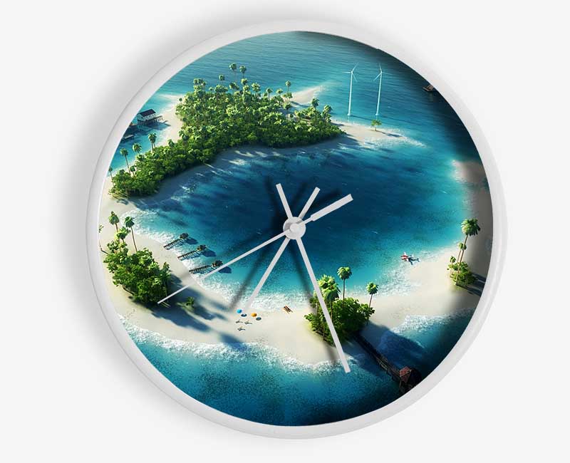 The Perfect Island Getaway Clock - Wallart-Direct UK