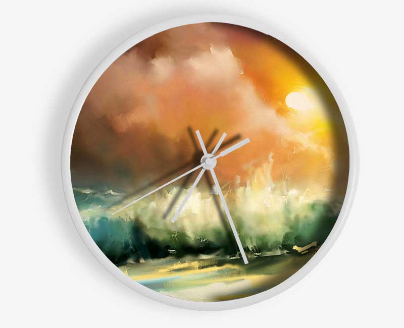 Raging Ocean Skies Clock - Wallart-Direct UK