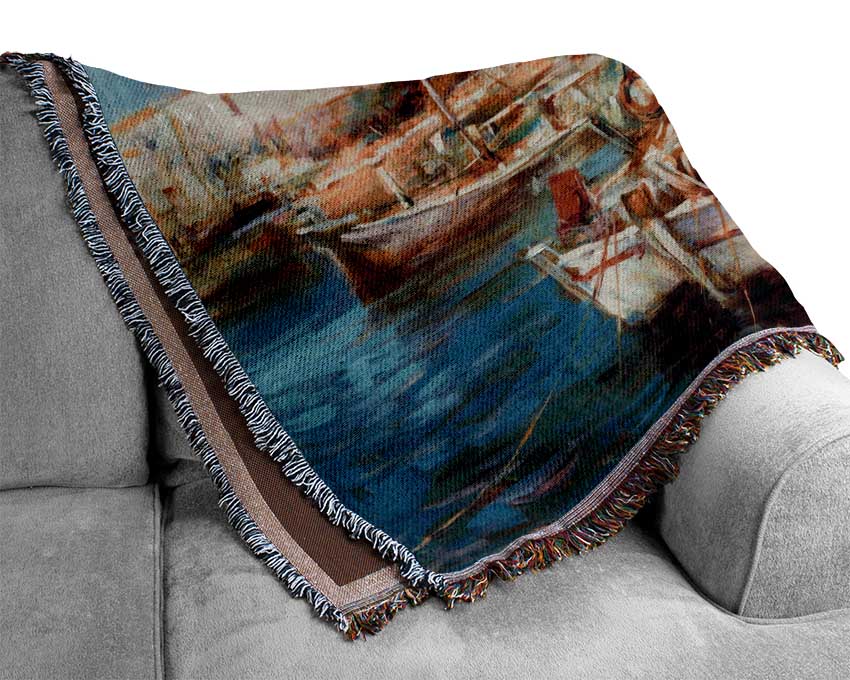 Italian Fishing Village Woven Blanket