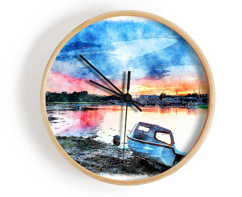 Estuary Sunset Clock - Wallart-Direct UK