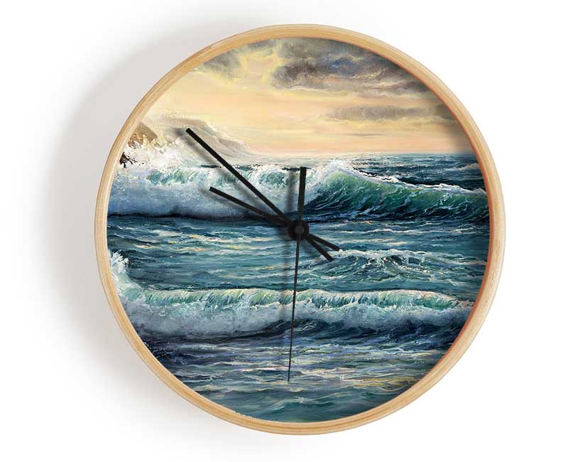 Lapping Of The Ocean waves Clock - Wallart-Direct UK