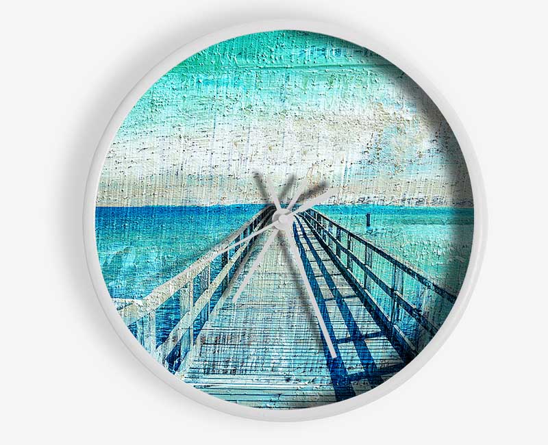 Pier Blues Clock - Wallart-Direct UK