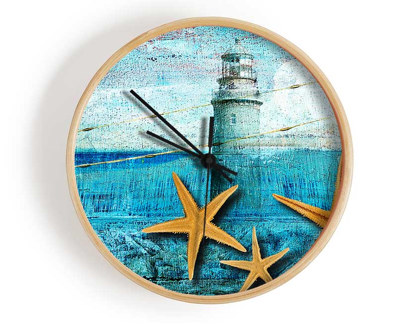 Lighthouse Shellfish Clock - Wallart-Direct UK