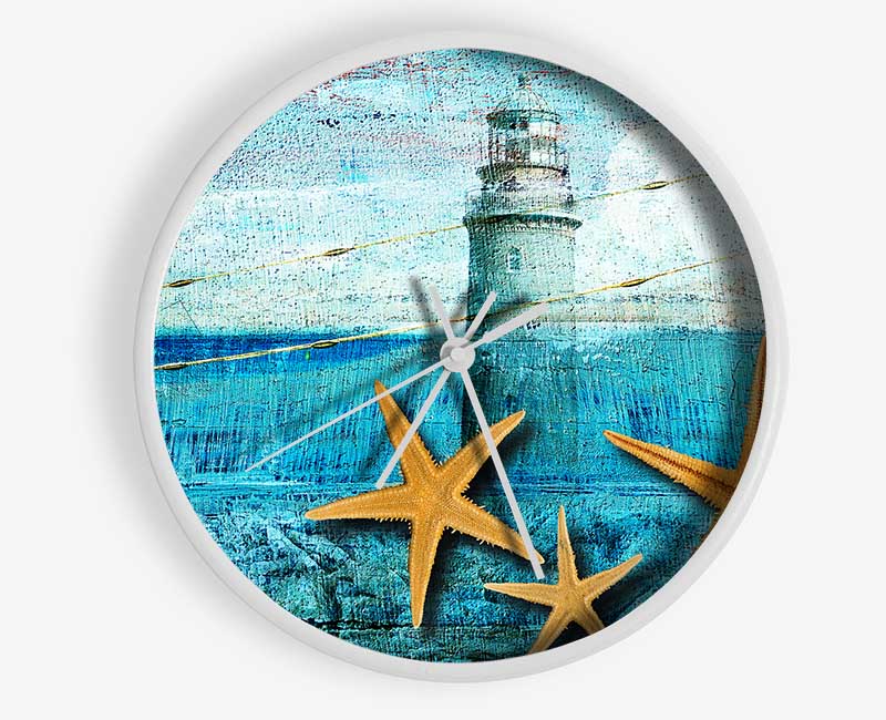 Lighthouse Shellfish Clock - Wallart-Direct UK