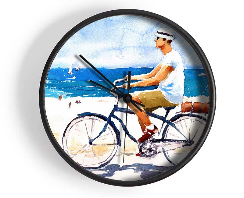 Cycling In Paradise Clock - Wallart-Direct UK