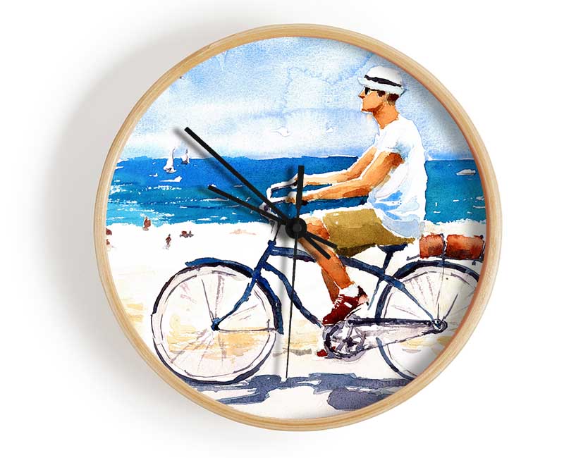 Cycling In Paradise Clock - Wallart-Direct UK