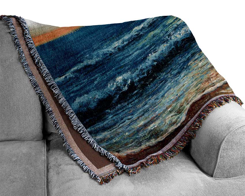 Painting Of The Perfect Sunset Woven Blanket