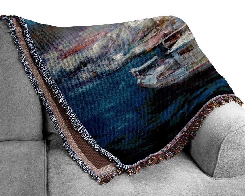 Italian Fishing Village 3 Woven Blanket