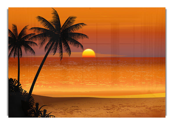 Orange Palm Tree Sun