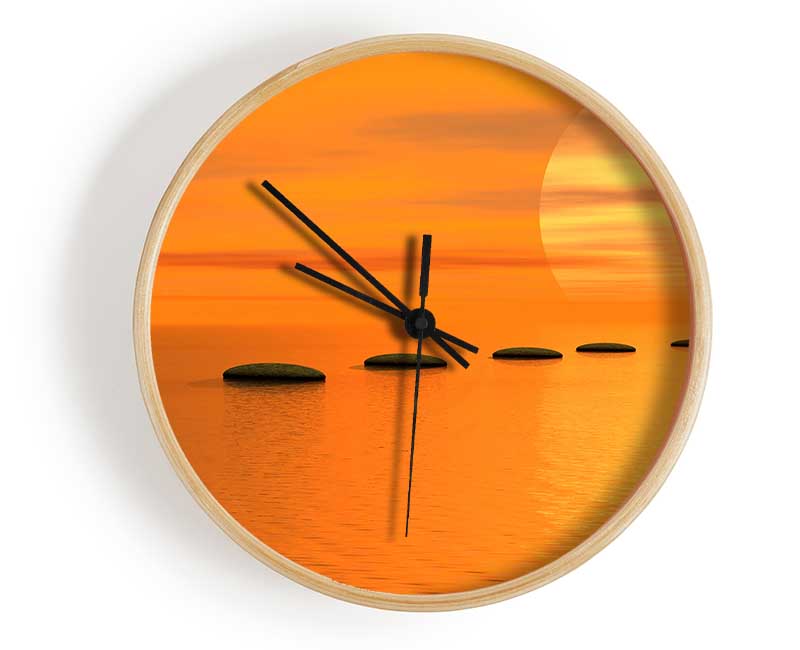 Pebbles To The Tranquil Sun Clock - Wallart-Direct UK