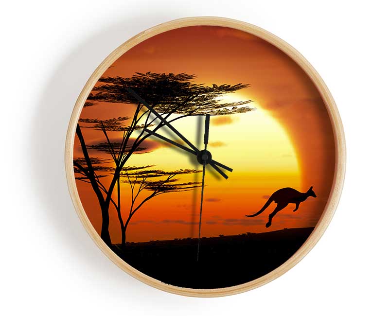 Kangaroo Sun Glow Clock - Wallart-Direct UK