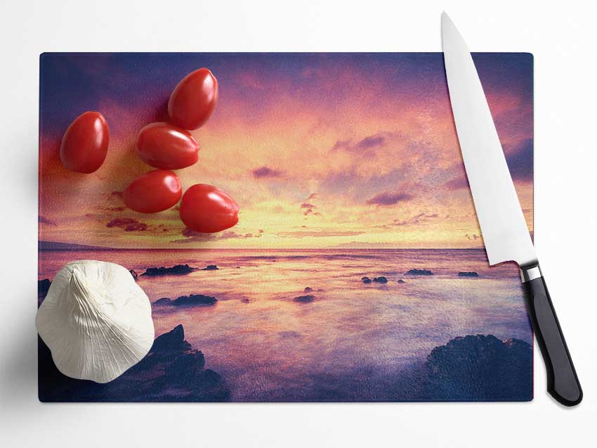 Retro Ocean Glass Chopping Board