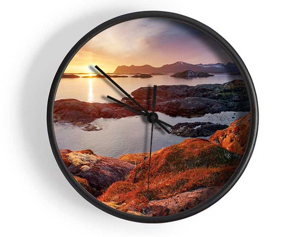 Mountain Sun Sparkle Clock - Wallart-Direct UK