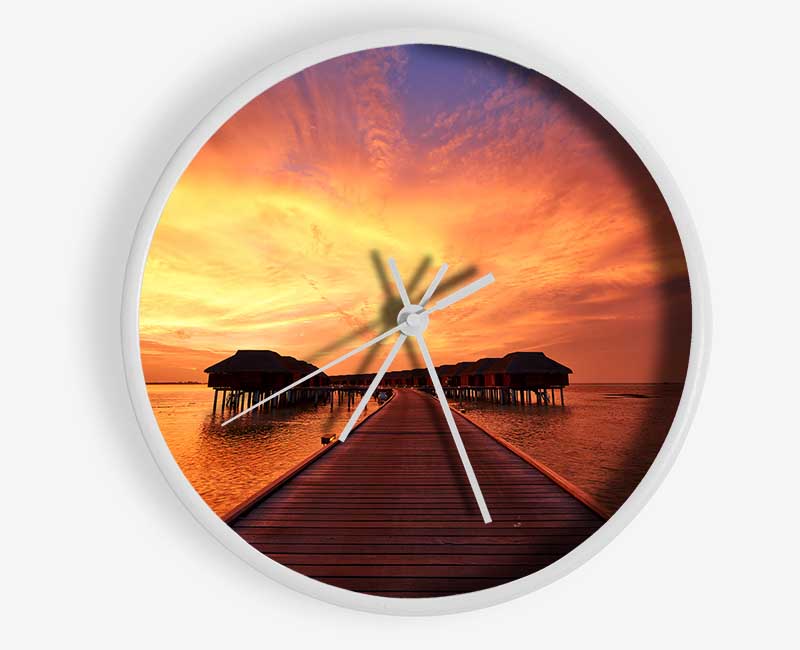 Ocean Honeymoon Retreat Clock - Wallart-Direct UK