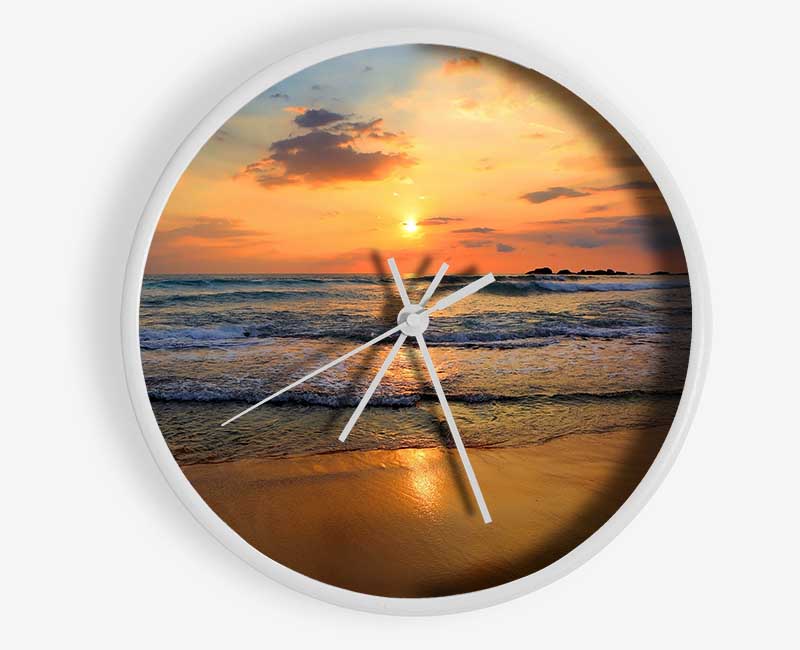 Beach Waves Clock - Wallart-Direct UK