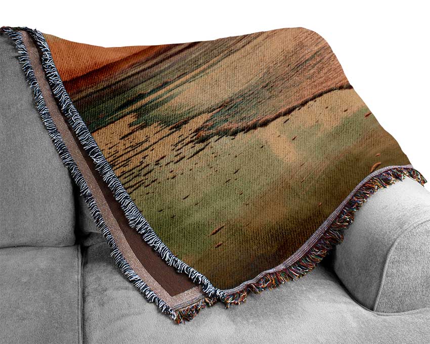 Waves Of The Sunset Ocean Woven Blanket