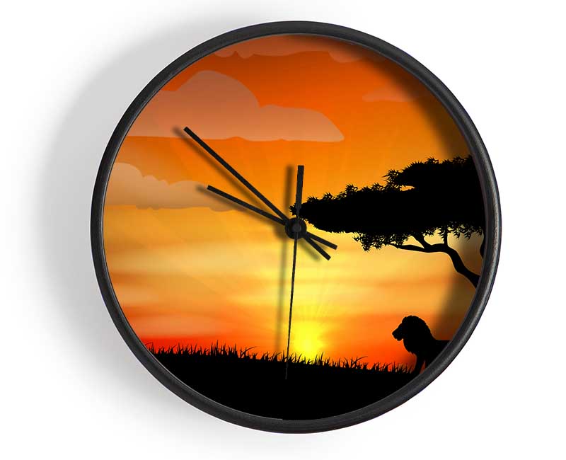 King Of The Jungle Sun Blaze Clock - Wallart-Direct UK