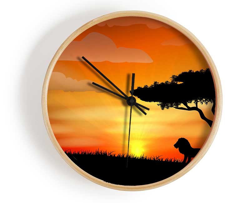 King Of The Jungle Sun Blaze Clock - Wallart-Direct UK