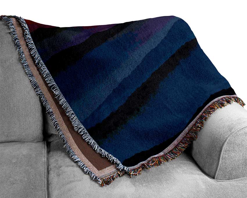 Sunset Mountain Blues Woven Blanket