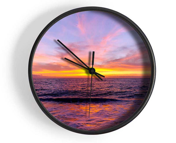 Purple Sun Glow Moon Clock - Wallart-Direct UK