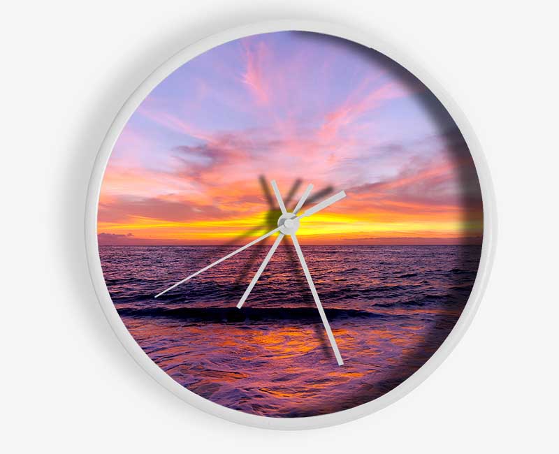 Purple Sun Glow Moon Clock - Wallart-Direct UK