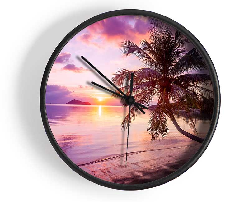 Purple Tranquil Ocean Clock - Wallart-Direct UK